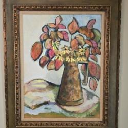 Original Jack Wagnon Floral Painting on Board