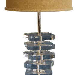 George Bullio Lucite & Chrome Table Lamp