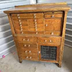 Early 1900's Oak Craft 23 Drawer cabinet