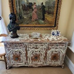 Oil Paintings, Bronze, Credenza