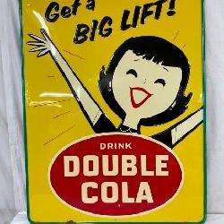 SST EMB. DOUBLE COLA SIGN W/ LADY