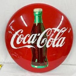 1956 24IN PAINTED TIN COKE BUTTON