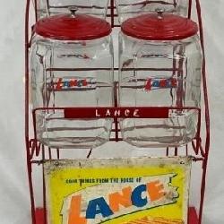 LANCE 4 JAR RACK W/ JARS AND SIGN