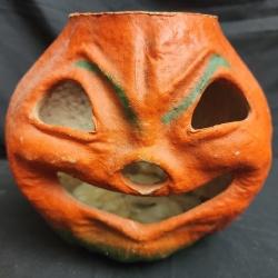 Antique paper mache decorative pumpkin