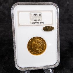 1823 $5 Capped Bust Gold Coin