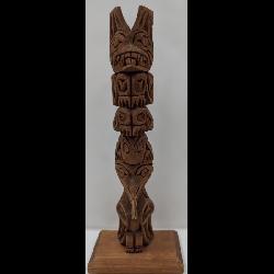 Vintage Signed Sam Williams Nuu-chah-nulth Northwest Coast Hand Carved Wood Totem Pole