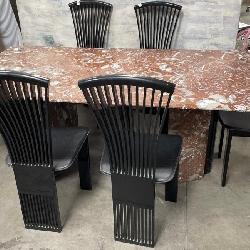 J - DINING TABLE W/ 6 CHAIRS
