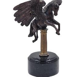 A Vintage Bronze Pegasus Figure On Marble Base